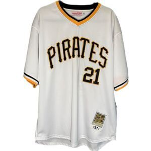 Vintage Mitchell & Ness 1971 Pittsburgh Pirates Roberto Clemente 21 Jersey Sz 54